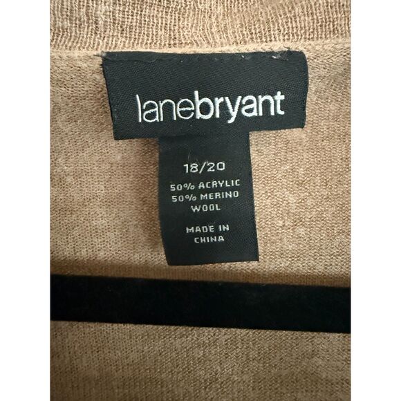 Lane Bryant Wool Blend Lightweight Cardigan Sz 18/20 Tan - Picture 4 of 5